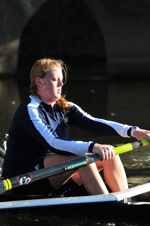 Christina Buckley helped her collegiate four boat (second) and collegiate eight boat (fifth) to two top-five finishes at the Head of the Rock on Sunday.