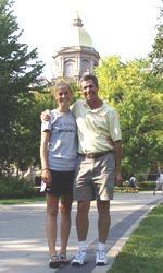 Annie Schefter has followed in the footsteps of her tennis-playing father Rob as a second-generation Notre Dame student-athlete.