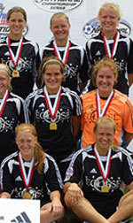 Four Incoming Notre Dame Players Competing For National Titles With Club Soccer Teams Incoming freshmen Amanda Clark (back left) and Michele Weissenhofer (lower right) - who both are attending summer school - are looking to lead the Eclipse Select to a third straight national title.