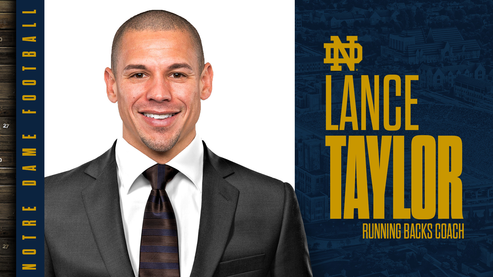 Lance Taylor Named Notre Dame Running Backs Coach Lance Taylor Hire