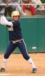 Freshman Heather Johnson went three-for-five in her first two games with the Irish