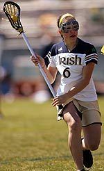 Sophomore Heather Ferguson scored twice in Notre Dame's 13-6 win at Ohio State. She has career highs in goals (10), assists (9) and points (19) this season.