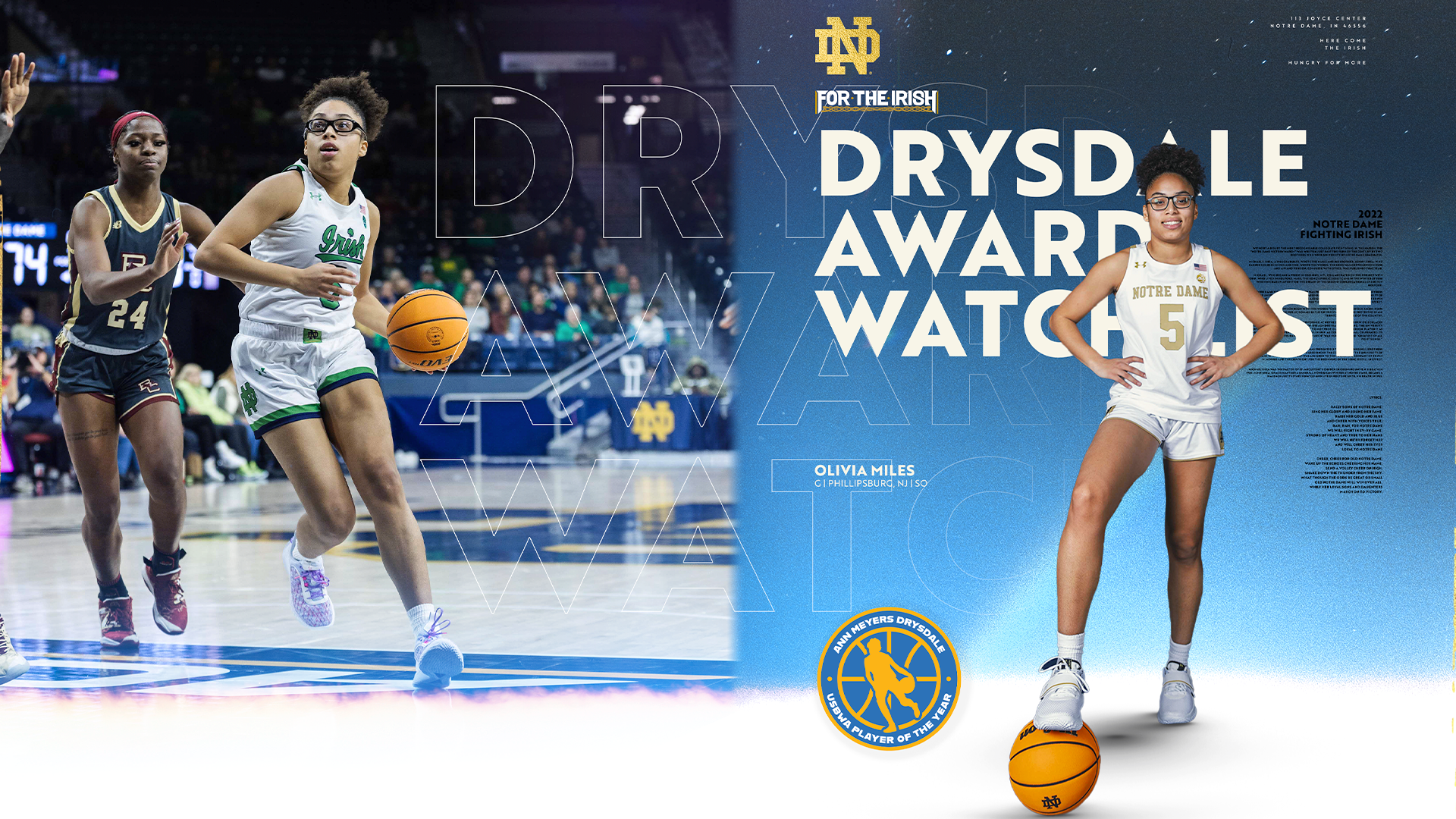 Drysdale Player of the Year Watch List Includes Miles Drysdale Player of the Year Watch List Includes Miles