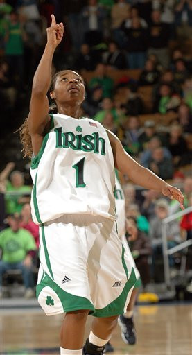 Irish Take Down No. 10/9 Purdue, 67-58 Junior guard Tulyah Gaines points skyward after a steal and layup (part of her 20-point night) late in Notre Dame's 67-58 win over No. 10/9 Purdue Wednesday night at the Joyce Center.