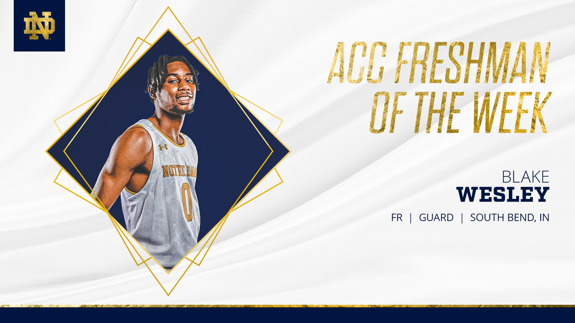 Wesley Named ACC Freshman Of The Week Wesley Named ACC Freshman Of The Week