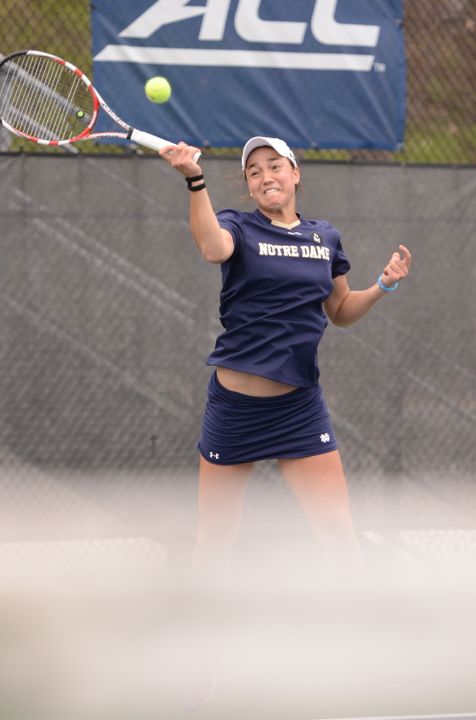 Senior Quinn Gleason (pictured) and partner, junior Monica Robinson will advance to the consolation semifinal Saturday after defeating No. 11 Yuliya Lysa and Shannon Hudson of Arkansas on Friday.