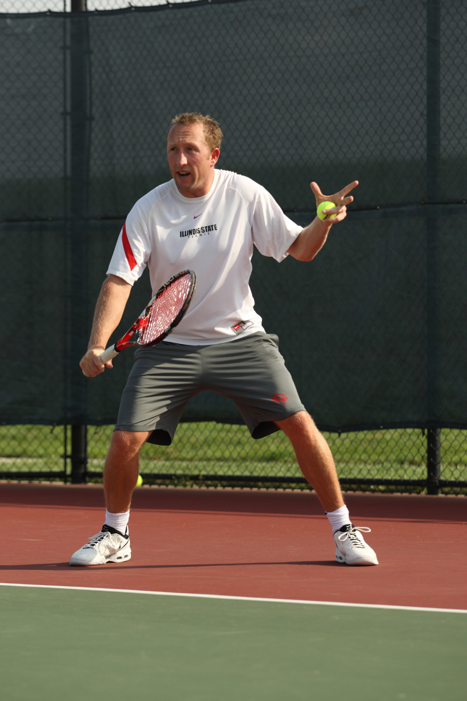 Men’s Tennis Adds Cris James To Staff New Irish volunteer men's assistant tennis coach Cris James during his time at Illinois State University.