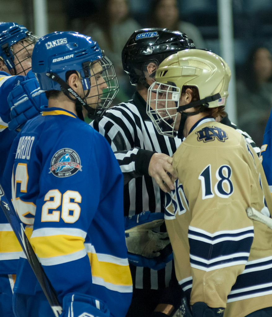 Notre Dame Men's Ice Hockey Sweeps Lake Superior State 12-01-2012