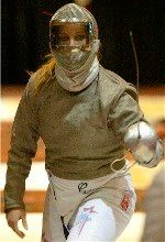 Mariel Zagunis - pictured during the 2006 NCAAs - joined teammate Becca Ward as the first U.S. fencers ever to reach an individual title bout at the World Championships.