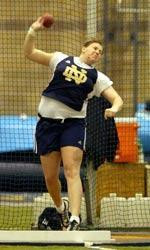 Irish Get Back Into Action Saturday At Purdue Invitational Senior Meghan Horn, who won the shot put and weight throw with BIG EAST qualifying marks at last month's Blue & Gold Invitational, will lead a strong group of Notre Dame throwers into this weekend's Purdue Invitatonal.