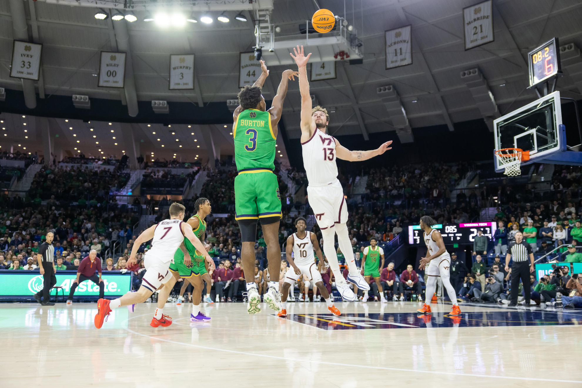 Irish Let Lead Slip Late in 63-65 Loss to Virginia Tech Irish Let Lead Slip Late in 63-65 Loss to Virginia Tech