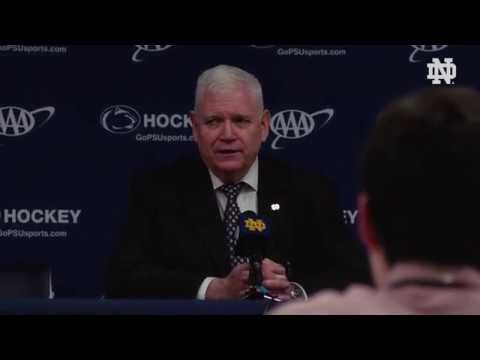 @NDHockey | Jeff Jackson Press Conference at Penn State, Game 2 (2018)
