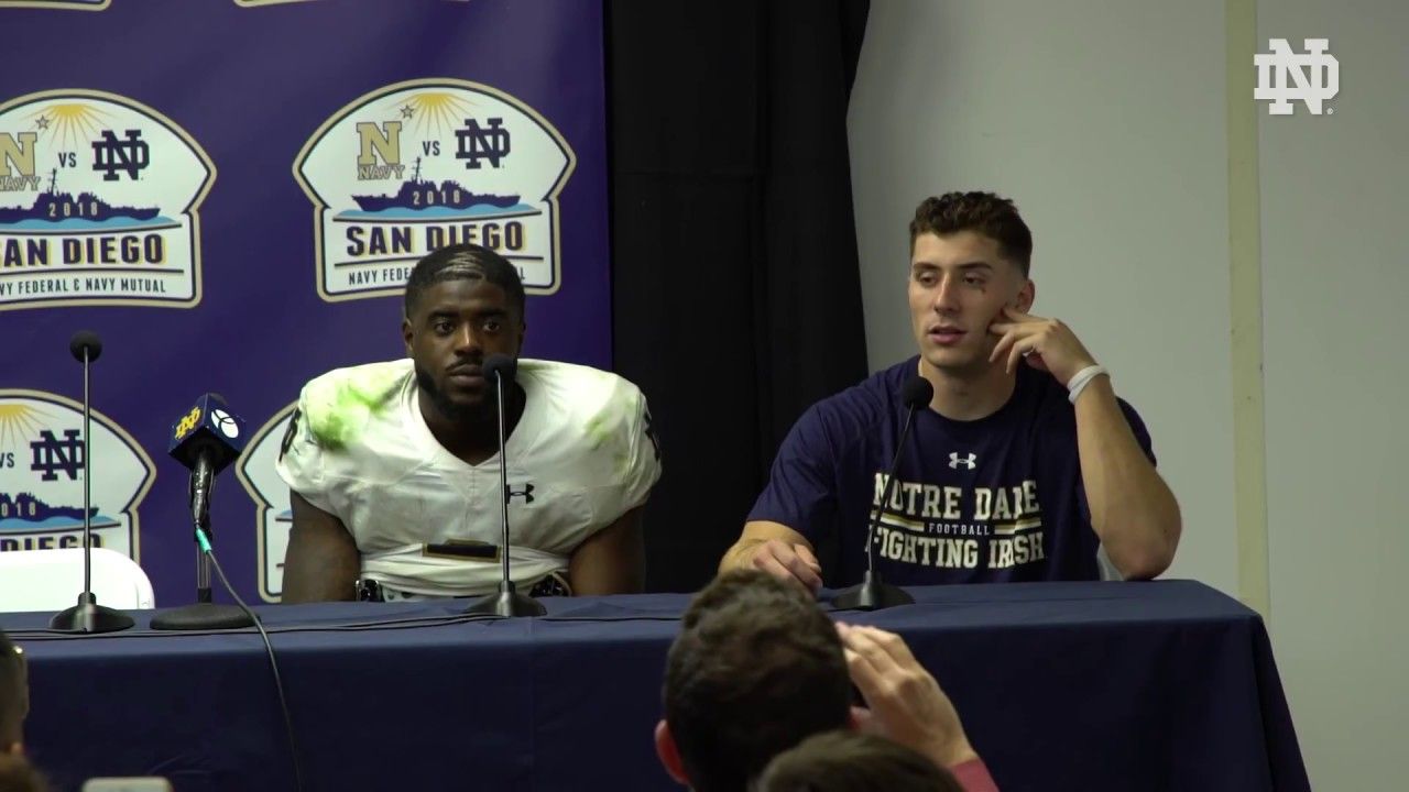 @NDFootball | Player Post-Game Press Conference vs. Navy (2018)