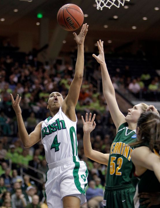 Notre Dame will be playing host to NCAA Championship early-round games for the third time in four seasons in 2012. This past March, the Fighting Irish defeated Cleveland State, 86-58, and Vermont, 84-66 (the latter behind a career-high 31 points from guard Skylar Diggins, pictured) to book their eighth trip tp the NCAA Sweet 16 in the past 14 years.