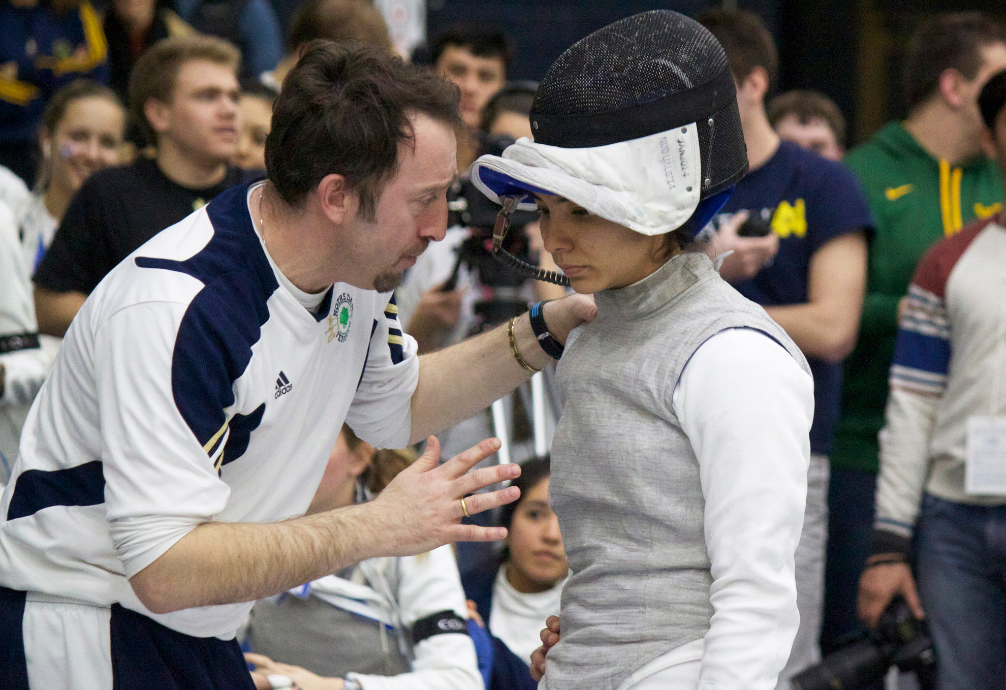 Notre Dame Dominates on Day Two of DeCicco Duals Associate head coach Gia Kvaratskhelia and senior foilist Adriana Camacho
