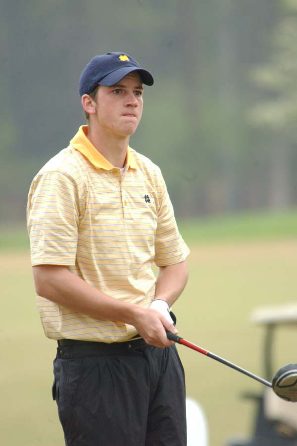 Irish Face Key District Test At Boilermaker Invitational Freshman Josh Sandman is tied for 15th place at seven-over par 151 after Saturday's first day of action at the Boilermaker Invitational in West Lafayette, Ind. <i>(photo by Steve Ritter, teeshotsphotography.com)</i>