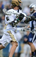 Senior attackman Alex Wharton leads the Irish in points (19) and assists (12) this season.