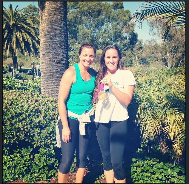 Brown Spends Summer Honing Volleyball Skills On Beach Sammie Brown (right) poses with three-time Olympic gold medalist Misty May-Treanor.