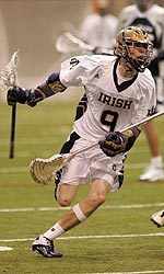 Two Late Goals Send #9 Irish To 10-9 Road Defeat Against #19 Dartmouth Junior midfielder Matt Ryan scored on his first two shots against Dartmouth to put Notre Dame ahead 2-0 midway through the first quarter.