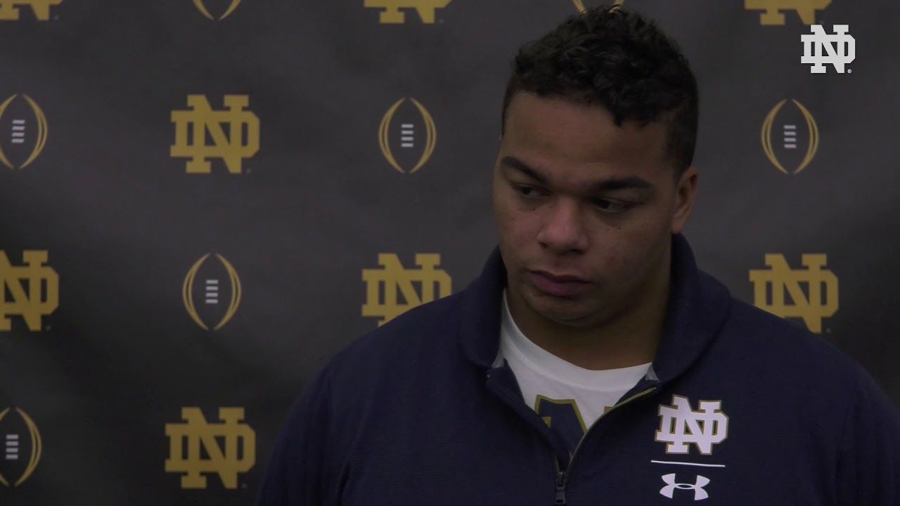 @NDFootball | Sam Mustipher Pre-Practice Interview - CFP (2018)