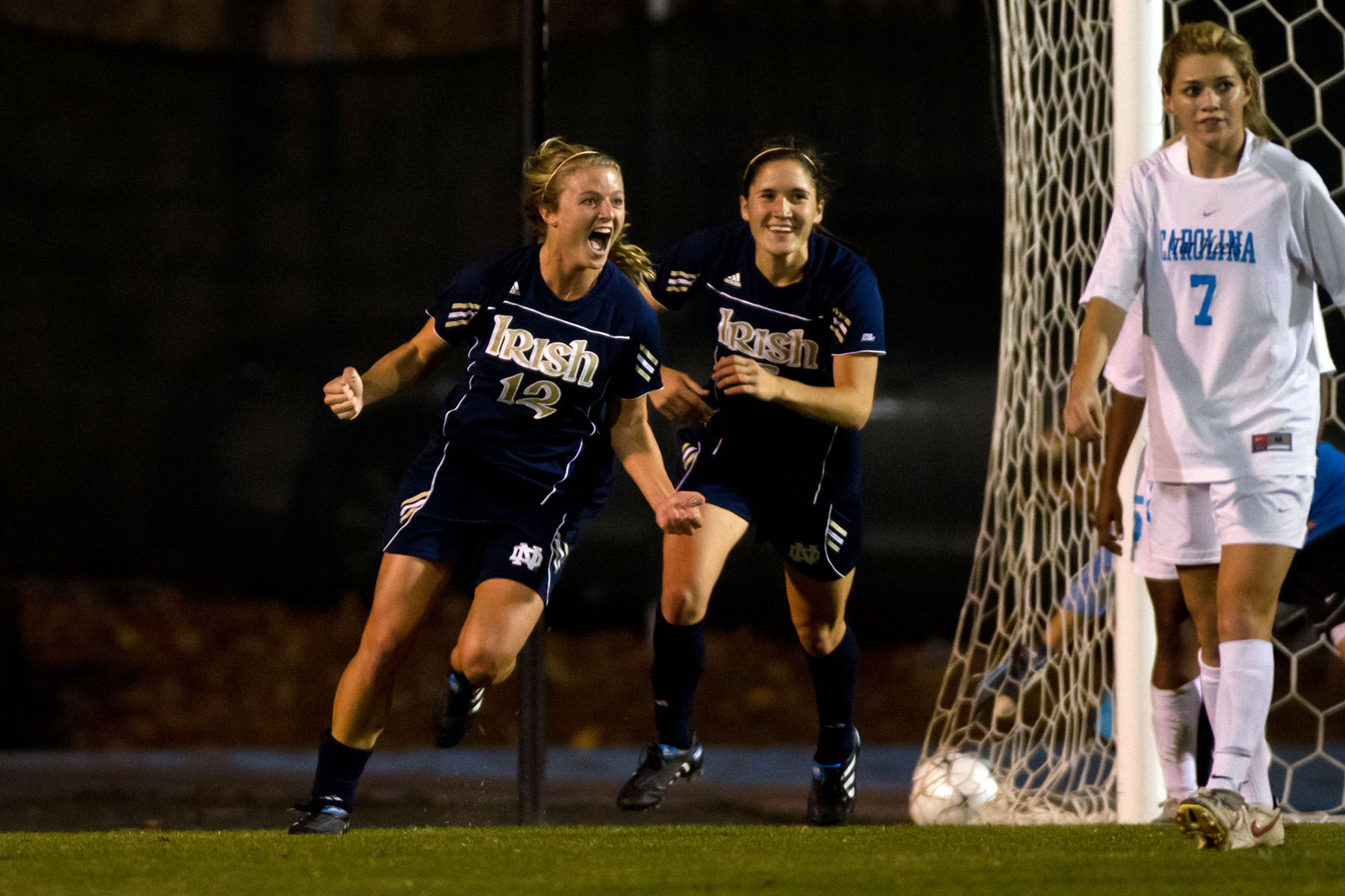 Irish In The ACC: Soccer Jessica Schuveiller's 33rd-minute goal proved to be the match-winner in Notre Dame's historic 4-1 win at North Carolina in the third round of the 2010 NCAA Championship. It represented the largest defeat ever handed to UNC (overall and in the NCAA tournament) and it remains the most goals ever scored against the Tar Heels in the NCAA era (since 1982).