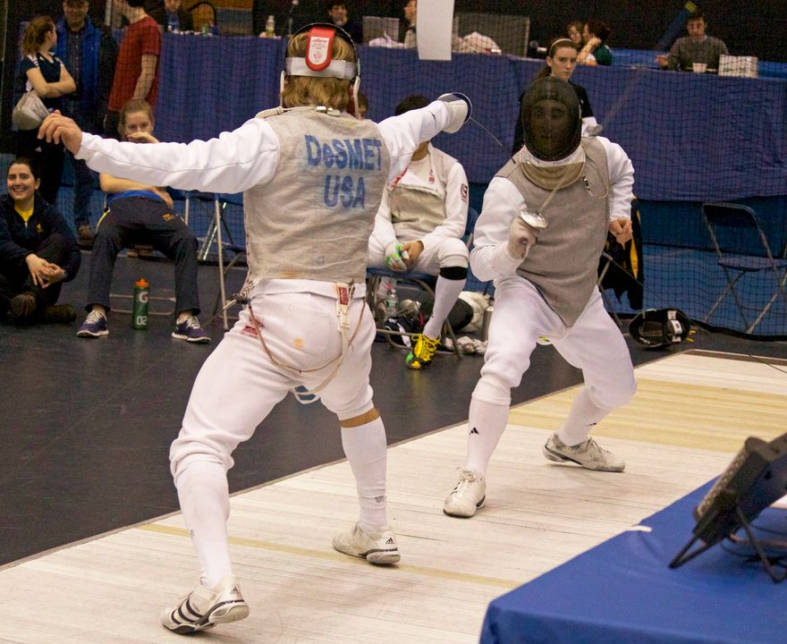 Ariel DeSmet logged the highest finish of any Irish combatant in Virginia Beach, with a fifth place finish in men's foil.