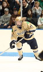 Freshman right wing Erik Condra had two goals and an assist in the 3-2 win at Minnesota State on Tuesday night.  His deflection of a Chris Trick shot with nine seconds left gave the Irish the win.
