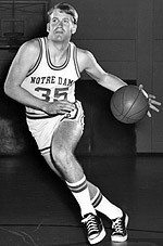 100 Years Remembered In 100 Days Jackie Meehan dished out a school-record 17 assists in Notre Dame's 112-82 victory over Ohio University in the 1970 NCAA tournament. Teammate Austin Carr was on the receiving end for many of those assists, as Carr set an NCAA record with 61 points in the game.