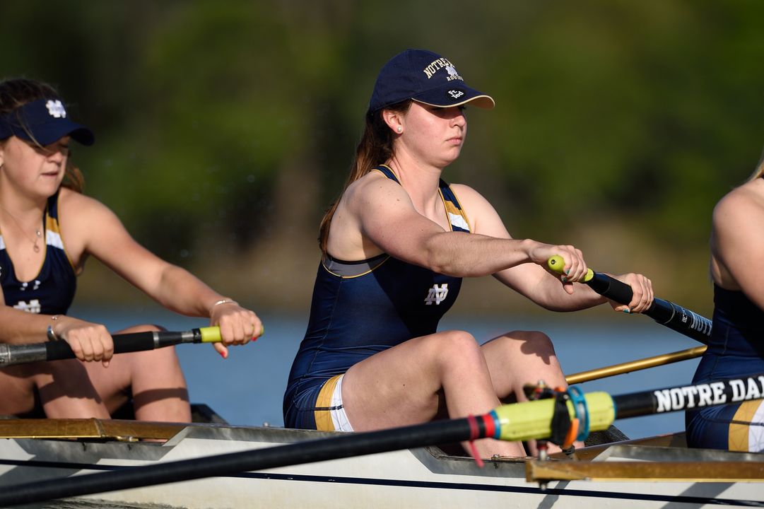 Freshman Elizabeth Walter and the Notre Dame varsity four will race in the A/B semifinals on Saturday during the second day of the 2015 NCAA Championship
