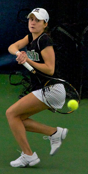 No. 12 Irish Rebound With 6-1 Victory Over Wake Forest Julie Sabacinski earned her first career match-clinching point with a victory at No. 6 singles over Brigita Bercyte 6-3, 6-2.