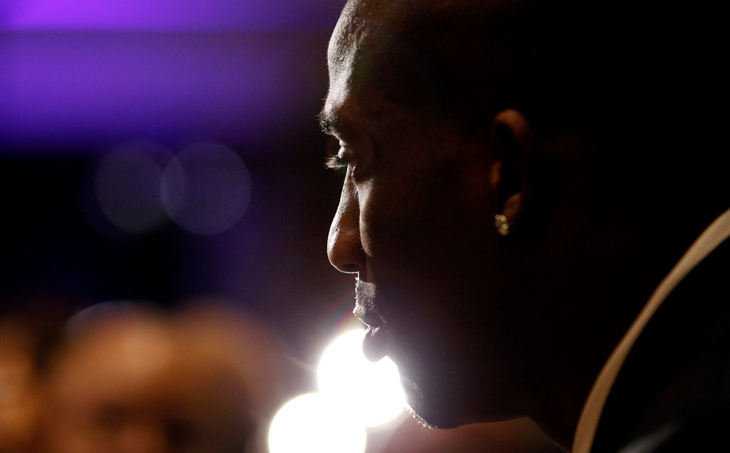 Justin Tuck & Sergio Brown at Super Bowl XLVI (AP)