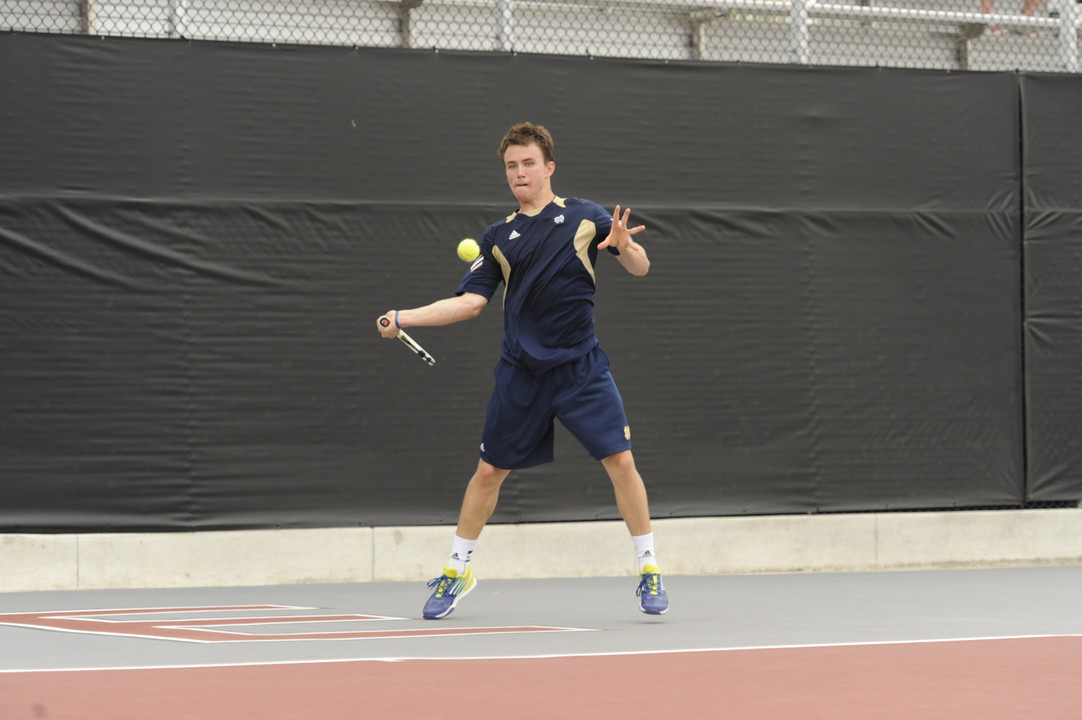 Senior Greg Andrews knocked off No. 17 Jared Hiltzik of Illinois Sunday.