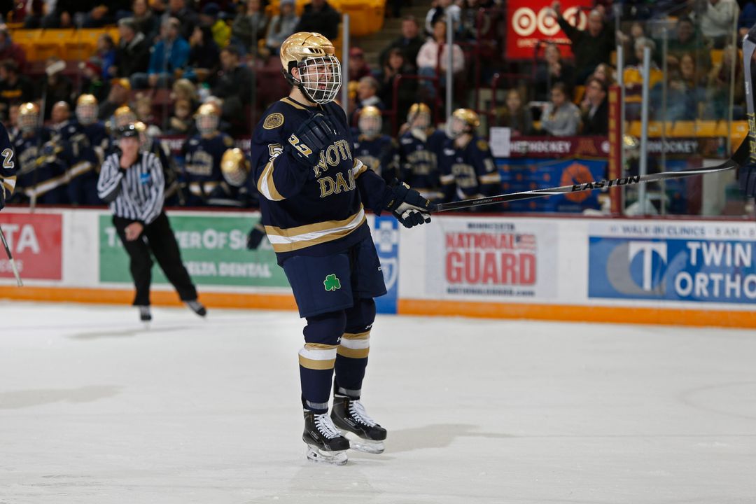 Robbie Russo's hat trick gives him 11 goals this year, the most of any defenseman nationally.