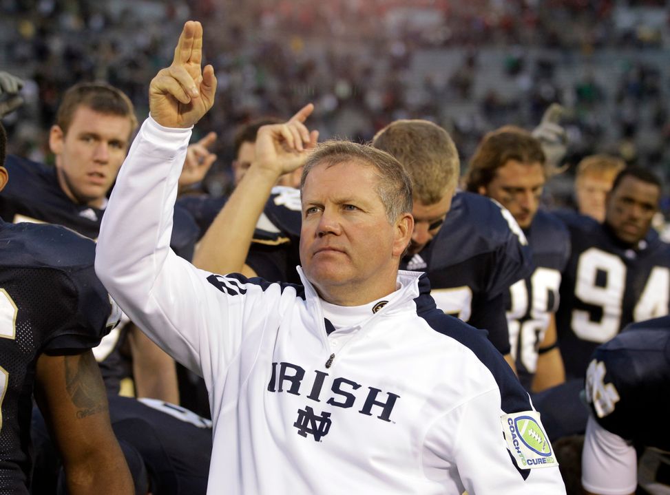 Notre Dame head coach Brian Kelly