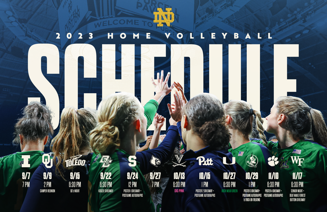 Notre Dame Volleyball Announces 2023 Promotional Schedule Notre Dame