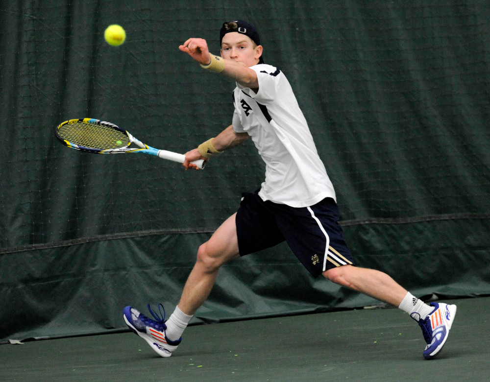 No. 9 Notre Dame Loses To No. 14 Duke, 4-3 Freshman Josh Hagar won his match against Josh Levine, 6-4, 6-3.