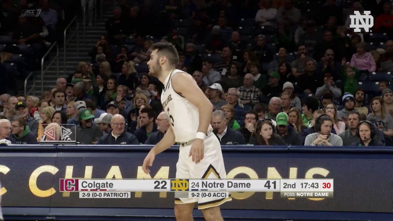Notre Dame Men's Basketball Colgate Highlights