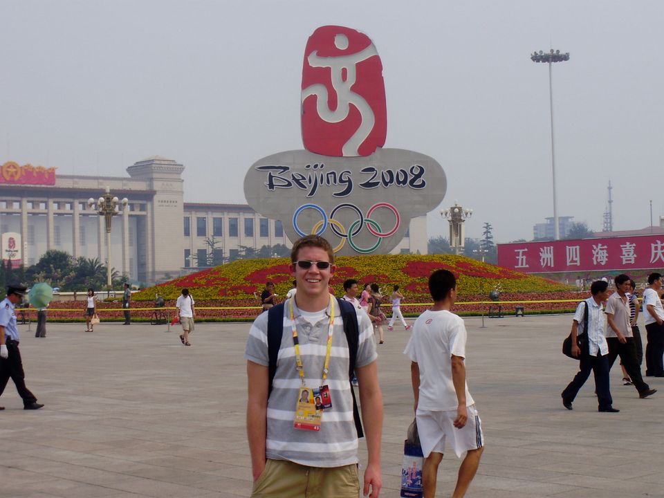 Notre Dame swimmer Jace Hopper spent the summer before his senior year working at the Beijing Olympics.