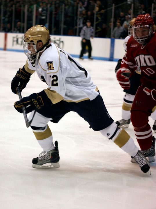 Sophomore left wing Rich Ryan scored Notre Dame's only goal in the 3-1 loss to Ohio State in game one of the CCHA playoffs.