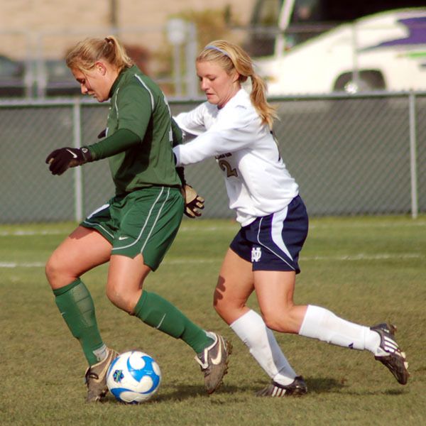 Jessica Schuveiller scored her first career goal (and the gamnewinner), helping Notre Dame advance to the 2008 College Cup.