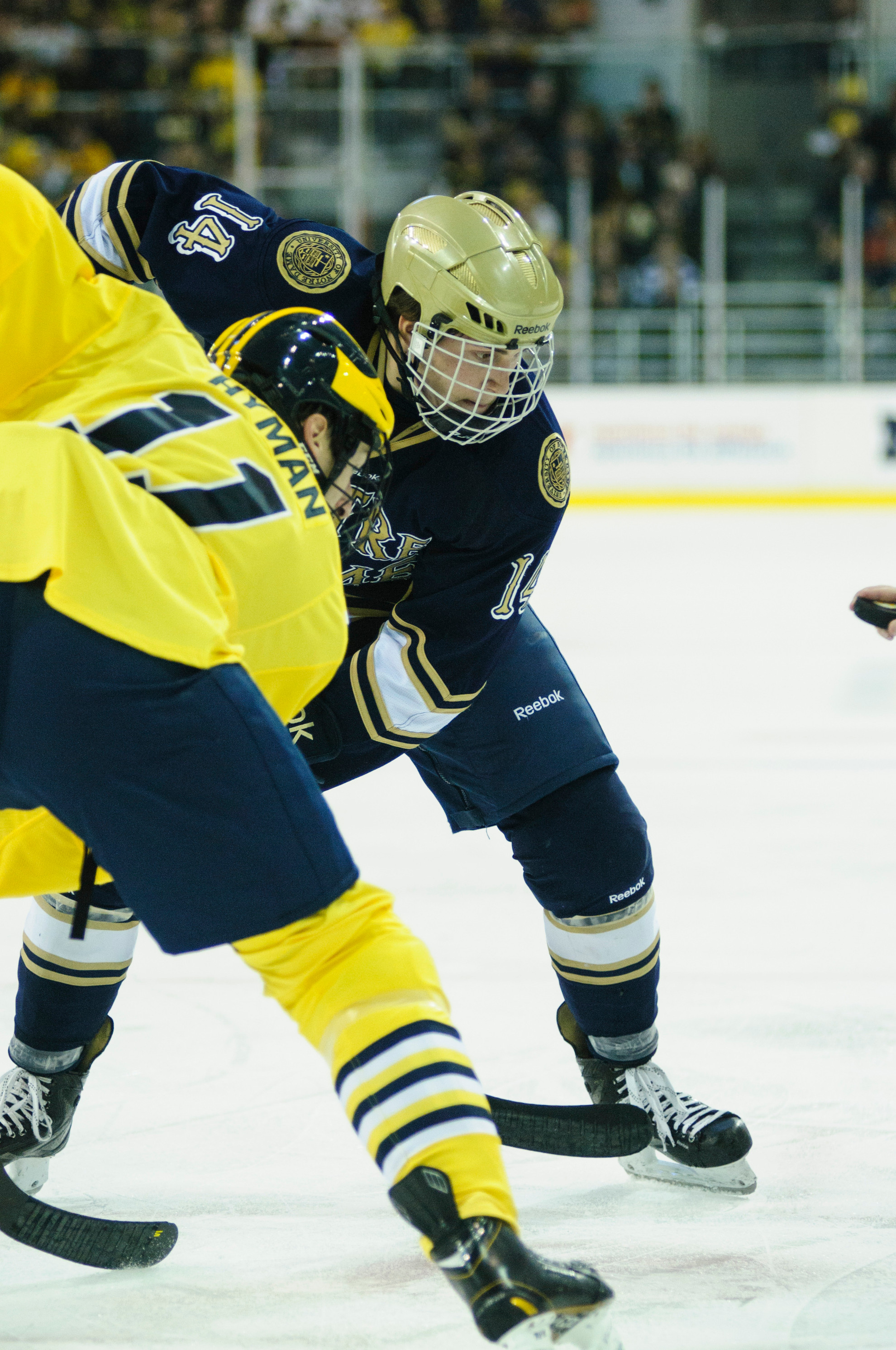 Irish and Wolverines Renew Rivalry at NCAA Midwest Regional Thomas DiPauli facing off against Michigan in 2012-13
