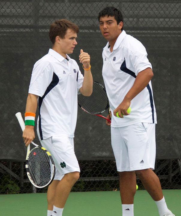 Greg Andrews (left) and Spencer Talmadge (right) lost in the finals of the USTA/ITA Midwest Regional Championships on Monday.