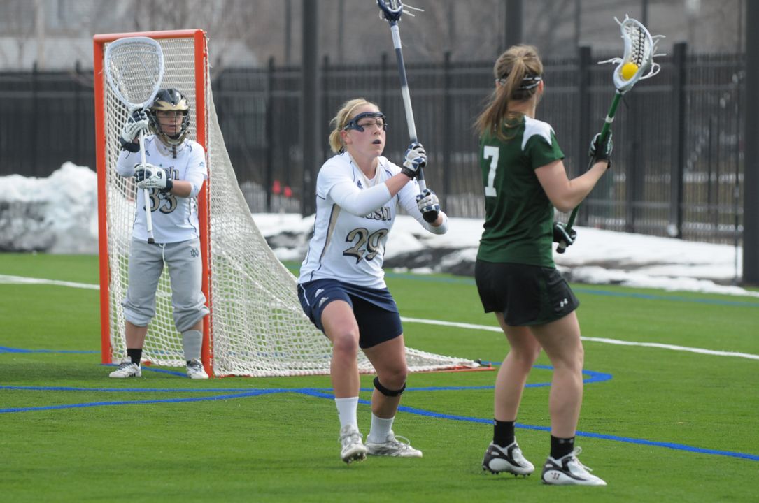 Shaylyn Blaney notched her 17th goal of the season in the 15-5 loss to Northwestern.