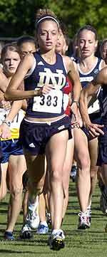 Notre Dame Unveils 2005 Cross Country Schedules Senior Stephanie Madia finished third overall for the Irish women in the NCAA Championship on Monday, Nov. 21, becoming the second Notre Dame women's runner to accomplish that feat (JoAnna Deeter, 1996).