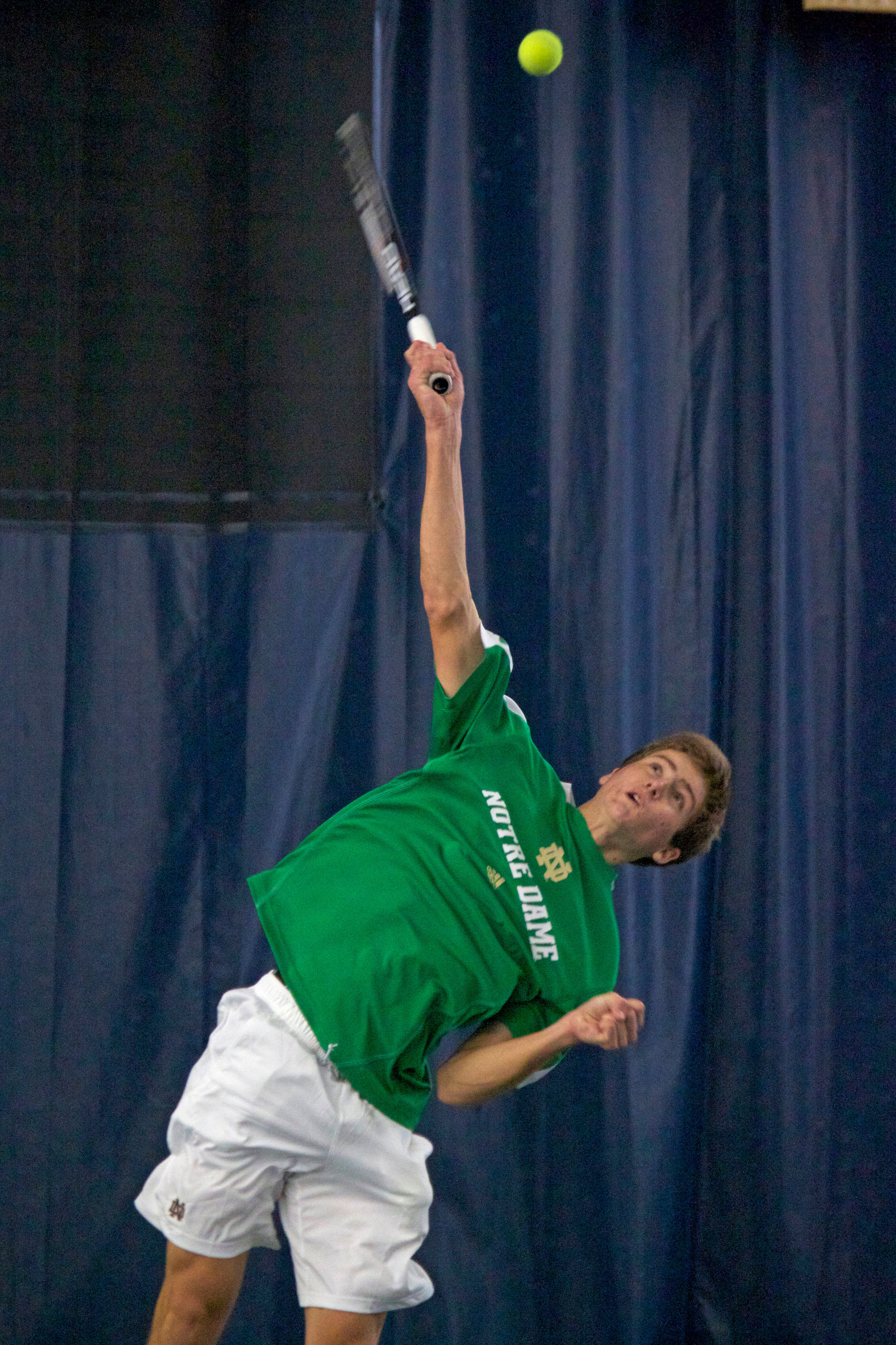No. 29 Irish Take Down No. 21 Michigan In Thriller At Eck, 4-3 Freshman Quentin Monaghan is 9-3 so far this spring season in singles.