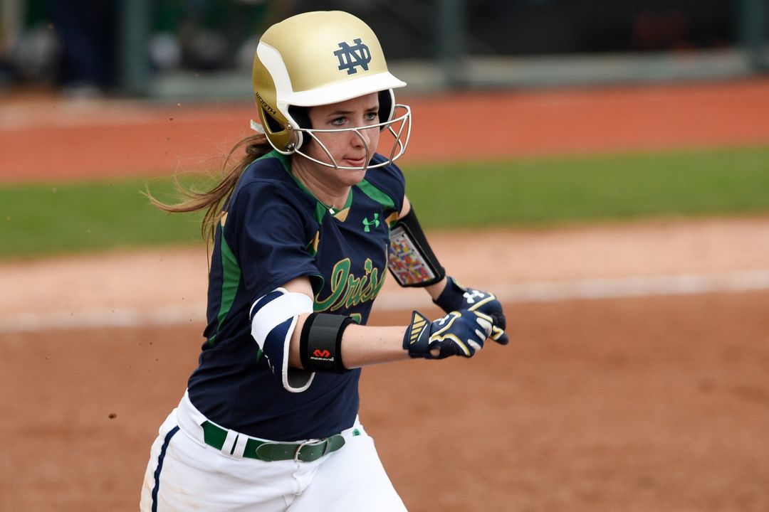 Freshman Morgan Reed roped a two-run single in Notre Dame's 8-6 win over Maryland on Thursday at the Mary Nutter Collegiate Classic