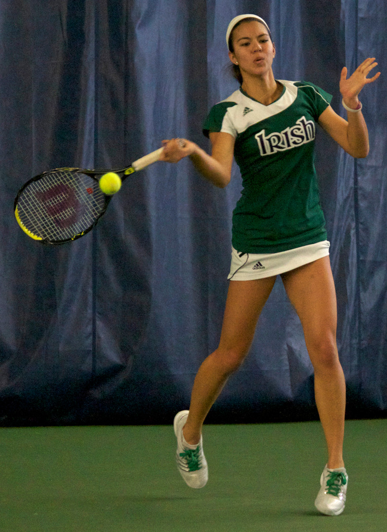 Irish Stifle Hawaii, 4-0, For Spot In NCAA Championship Second Round No. 48 Britney Sanders is 7-3 in her last 10 matches at first singles for Notre Dame