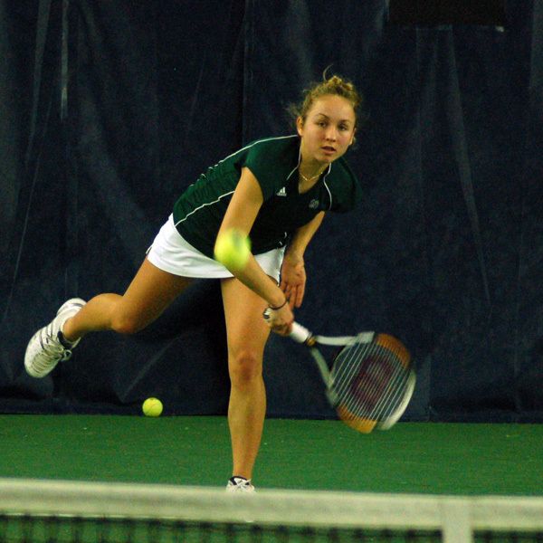 Sophomore Cosmina Ciobanu earned the first singles point for Notre Dame Friday in their win over Iowa.