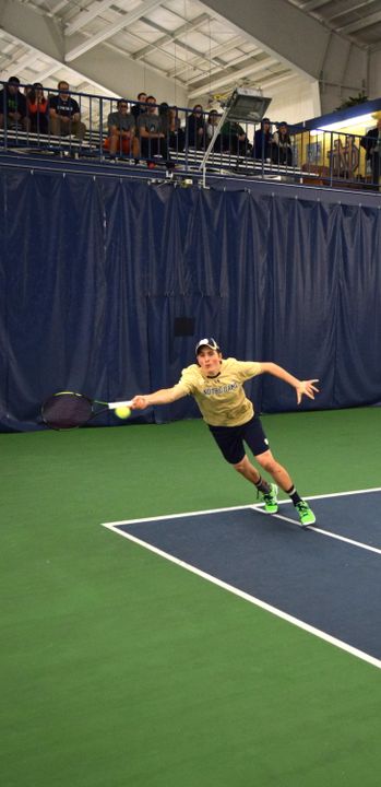 Eric Schnurrenberger helped the Irish secure wins in both singles and doubles, including a dramatic 6-2, 5-7, 7-6 (8) win at No. 4 singles to clinch a 4-3 victory over No. 24 Oklahoma State.