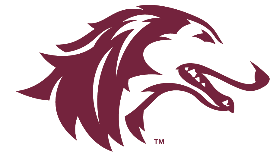 Maroon graphic image of a saluki dog